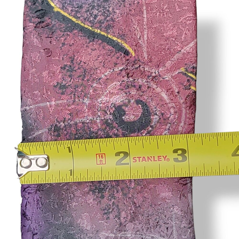 Vintage Haggar Artsy Tie Purple Multicolor Men's Neck Retro Abstract 90s Y2K - Picture 5 of 5